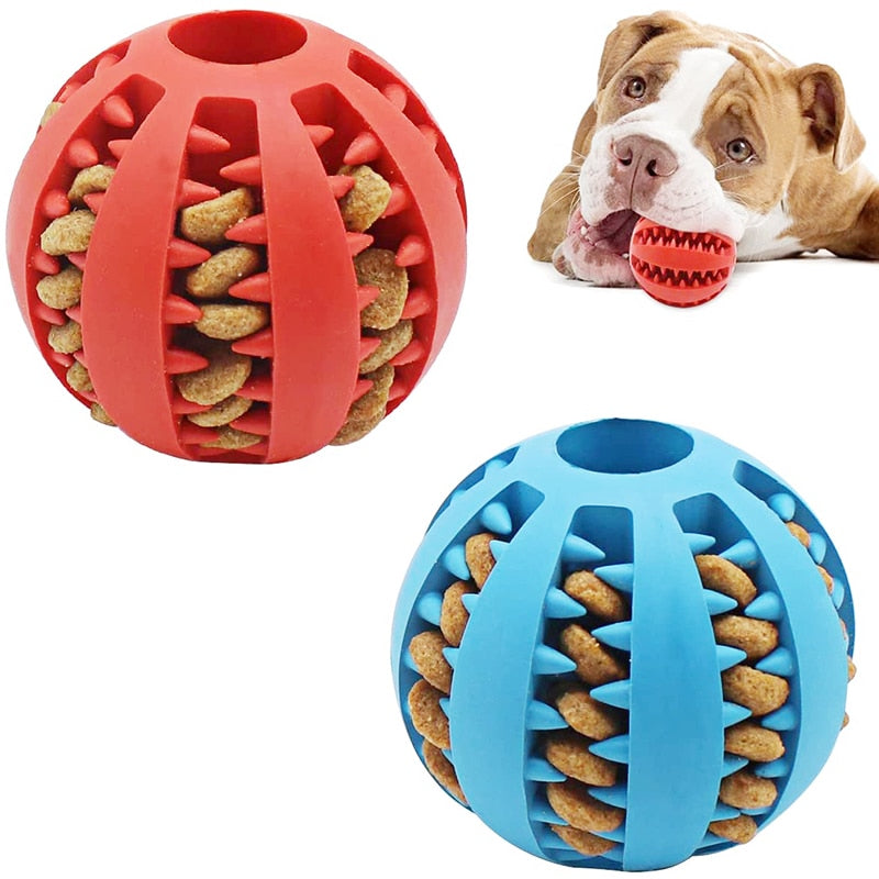Giocattoli con palline per cani di piccola taglia Elasticità interattiva Giocattolo da masticare per cuccioli Pulizia dei denti Giocattolo in gomma con palline per alimenti Accessori per animali domestici