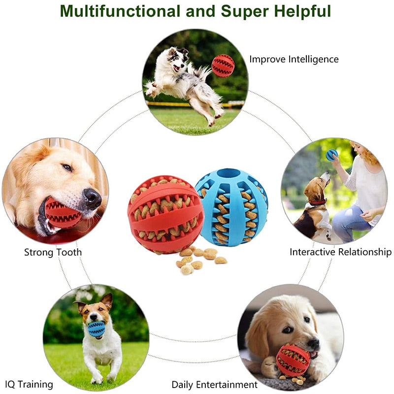 Giocattoli con palline per cani di piccola taglia Elasticità interattiva Giocattolo da masticare per cuccioli Pulizia dei denti Giocattolo in gomma con palline per alimenti Accessori per animali domestici